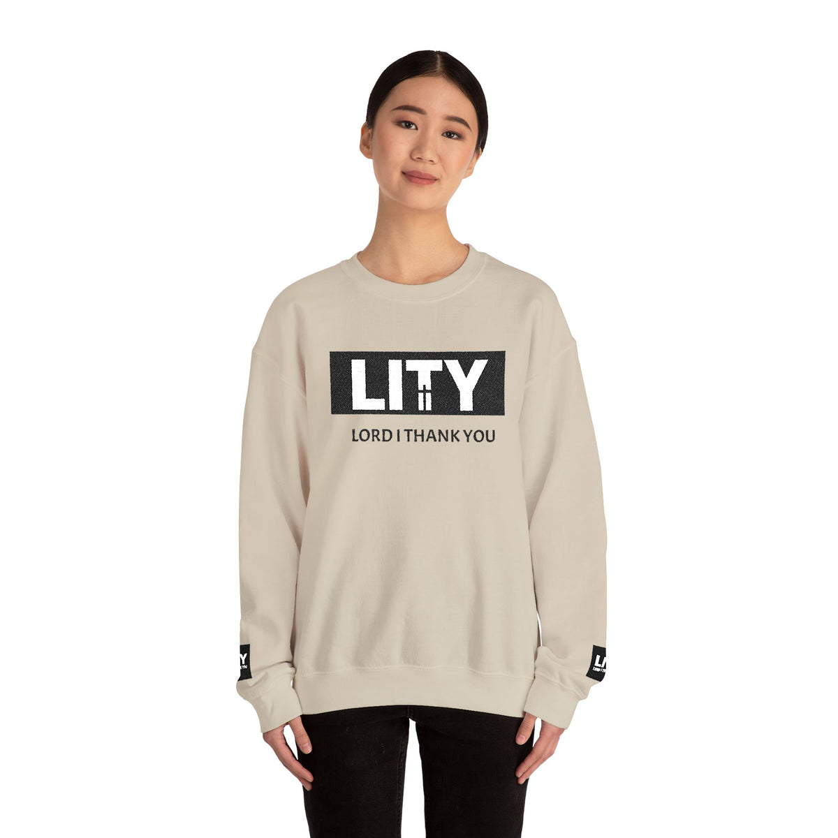 LITY Lord I Thank You Sweatshirt | Faith Graphic Crewneck